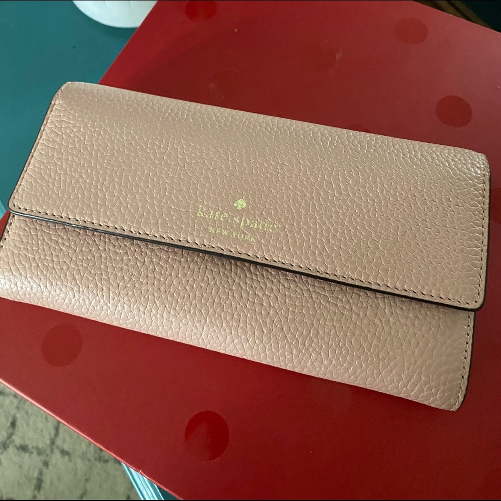 Light pink Kate spade trifold wallet